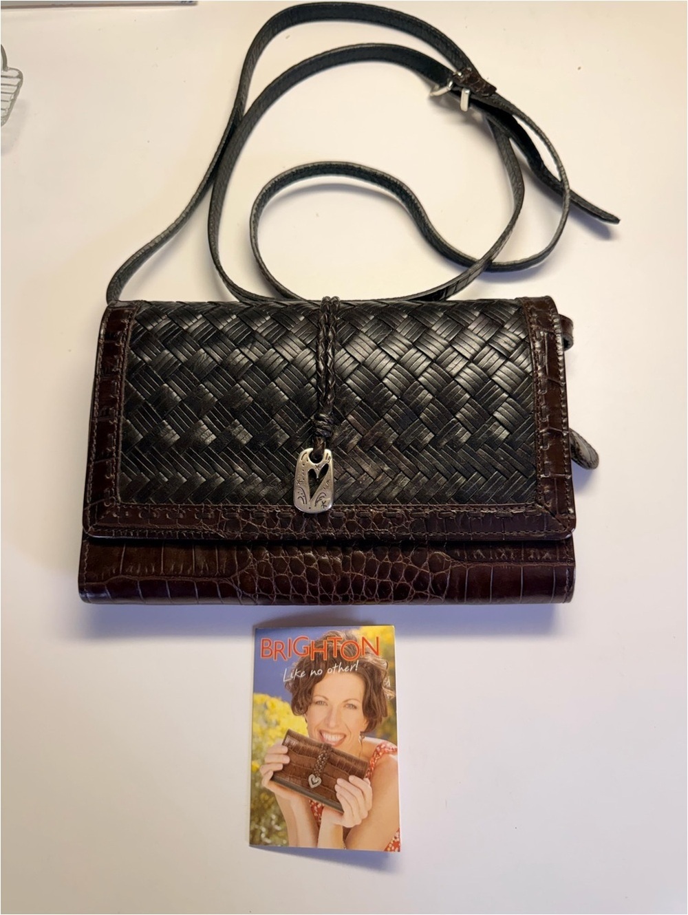 Vintage Brighton Brazilian Bree Woven Leather Crossbody Never Been Used
